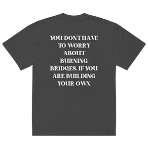 Open image in slideshow, Men&#39;s Stacked OM &quot;Bridges&quot; Oversized Tee (Faded Black)
