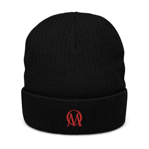 Open image in slideshow, &quot;RED OM LOGO&quot; Cuffed Beanie (BLACK &amp; GREY)
