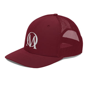 Open image in slideshow, “OM LOGO” Trucker Hat | Richardson (Burgundy &amp; Loden)
