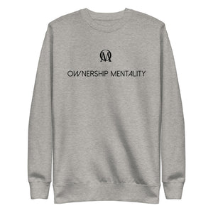 Open image in slideshow, Unisex &quot;OM OWNERSHIP MENTALITY LOGO&quot; Fleece Pullover (GREY &amp; WHITE)
