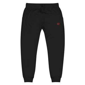Open image in slideshow, CLASSIC EMBROIDERY &quot;OM&quot; Fleece Joggers (GREY, BLACK, &amp; CHARCOAL GREY)
